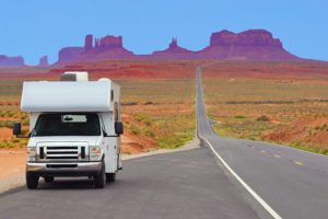 Camper and Arizona Landscape